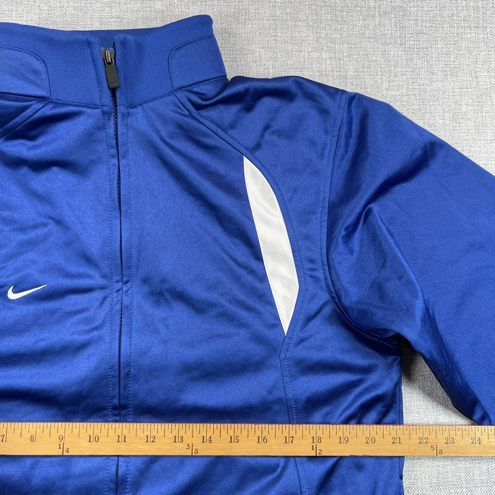 Vintage Nike Team Jacket Mens Small Blue White Full Zip‎ Track Authentic